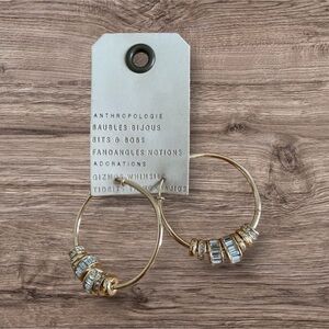 NWT Anthropologie Baubles Bijous Gold  Accent Hoop Earrings